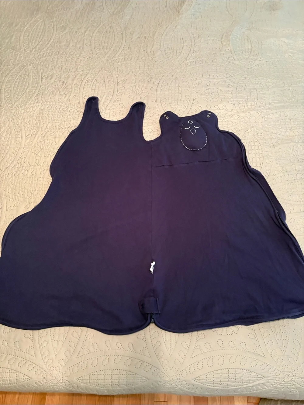 The Nested Bean Sleeveless Navy Baby Sleep Sack with Owl Applique